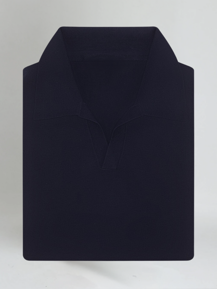 Men's Buttonless Knitted Polo Shirt