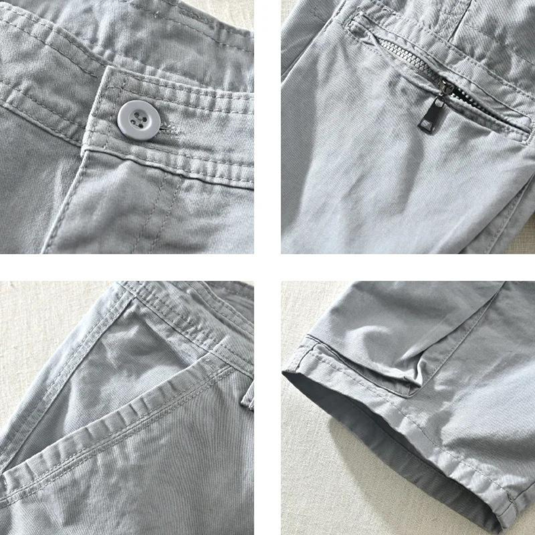 Men's Cargo Shorts with Multiple Pockets and Stretch Fabric