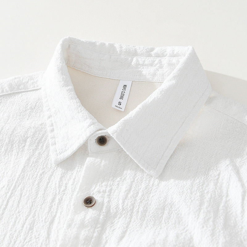 Men's Casual Short Sleeve Shirt with Patch Pockets