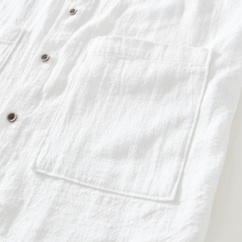 Men's Casual Short Sleeve Shirt with Patch Pockets