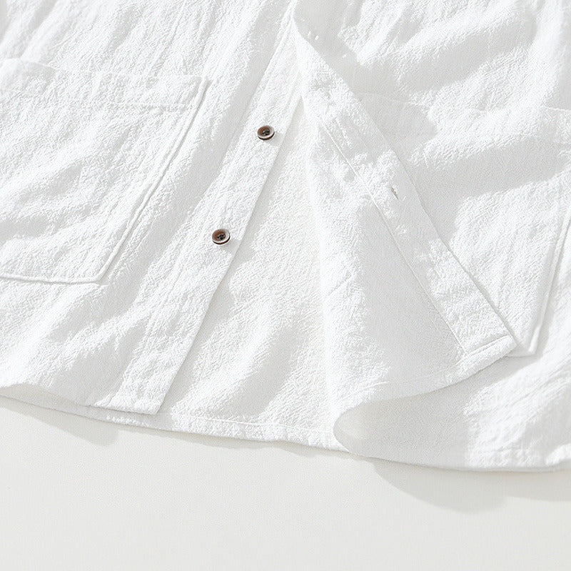 Men's Casual Short Sleeve Shirt with Patch Pockets