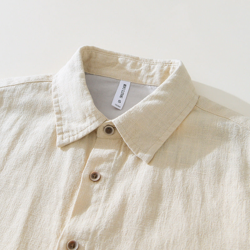 Men's Casual Short Sleeve Shirt with Patch Pockets