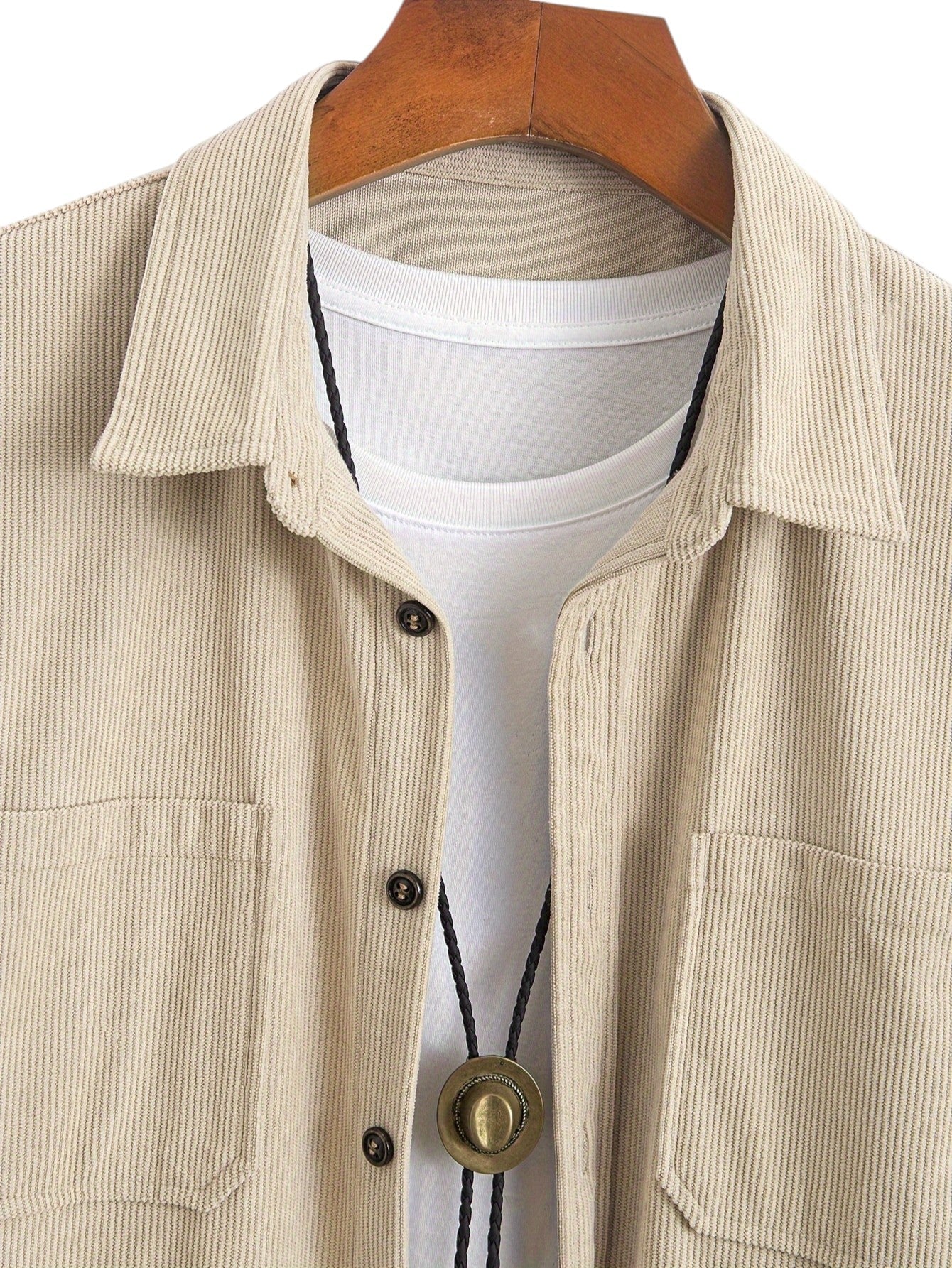 Men's Corduroy Effect Denim Shirt