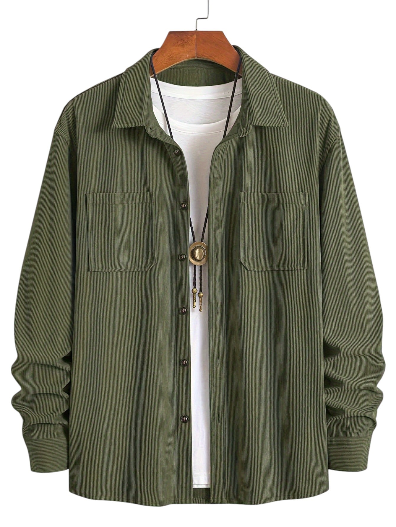 Men's Corduroy Effect Denim Shirt