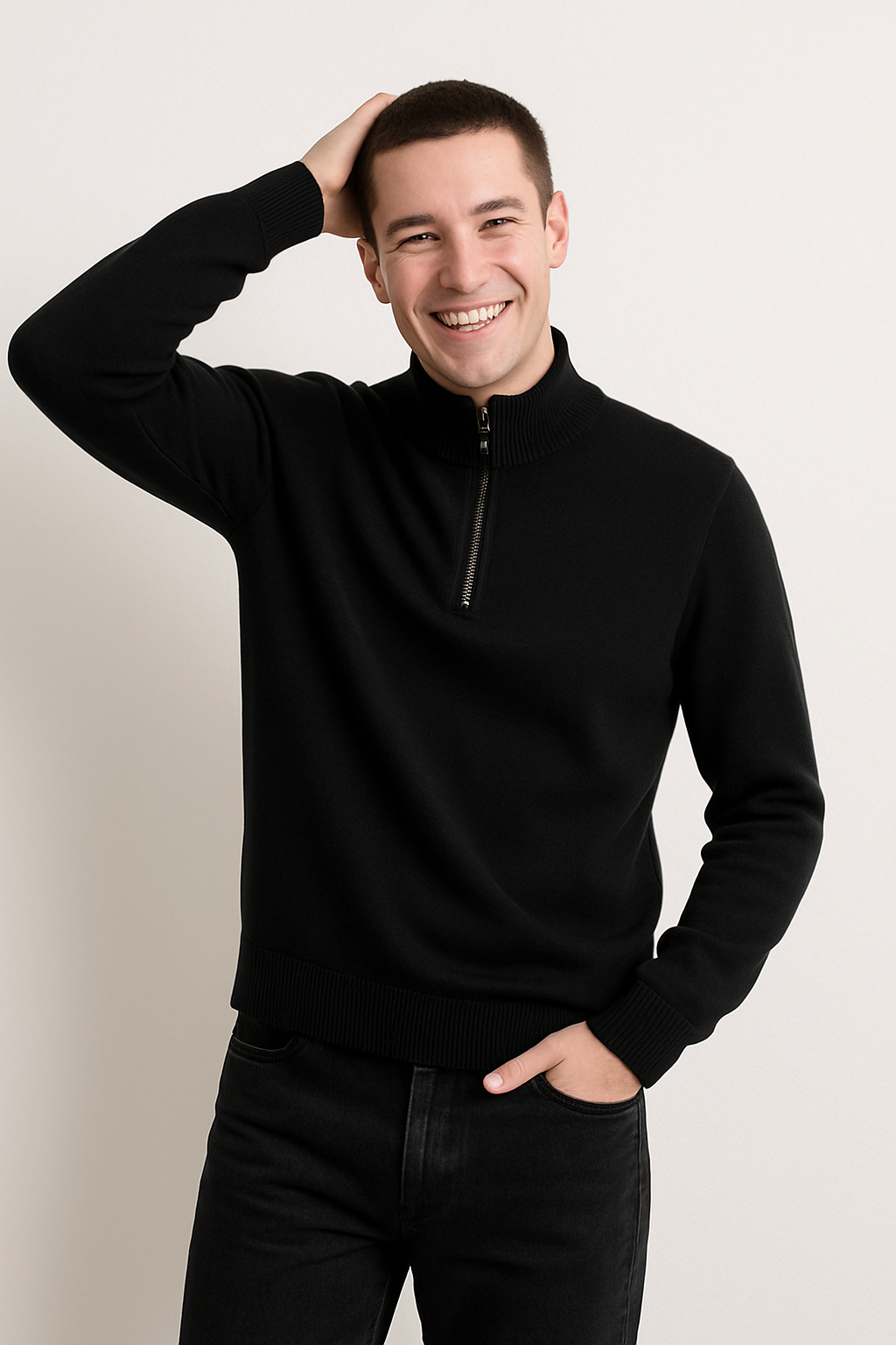 Men's Half Zip Sweater – Knit Pullover for Cool Weather