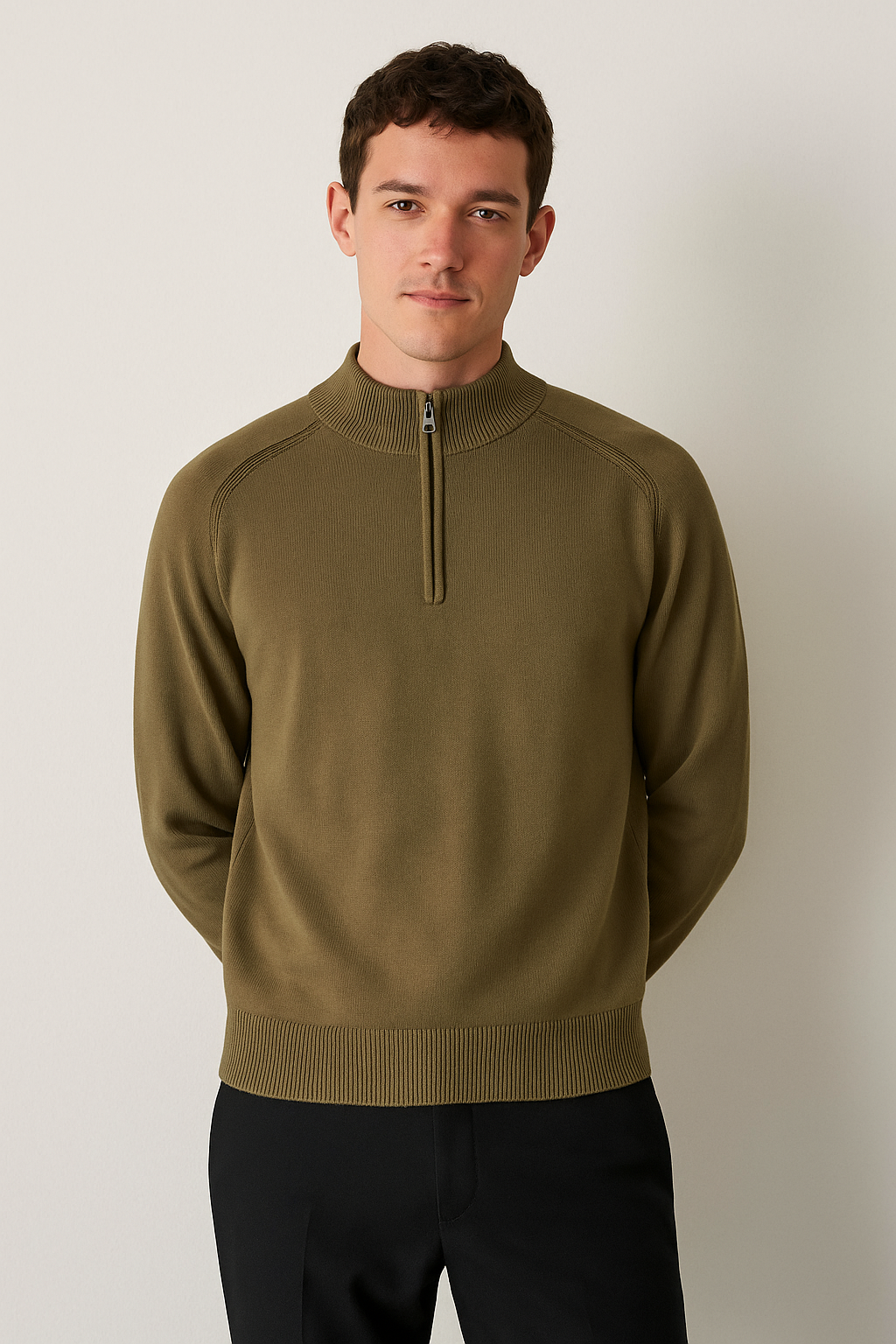 Men's Half Zip Sweater – Knit Pullover for Cool Weather