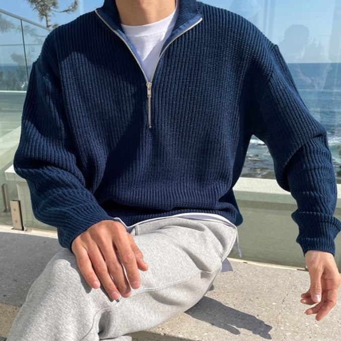 Men's Half Zip Sweater – Versatile Knit Pullover