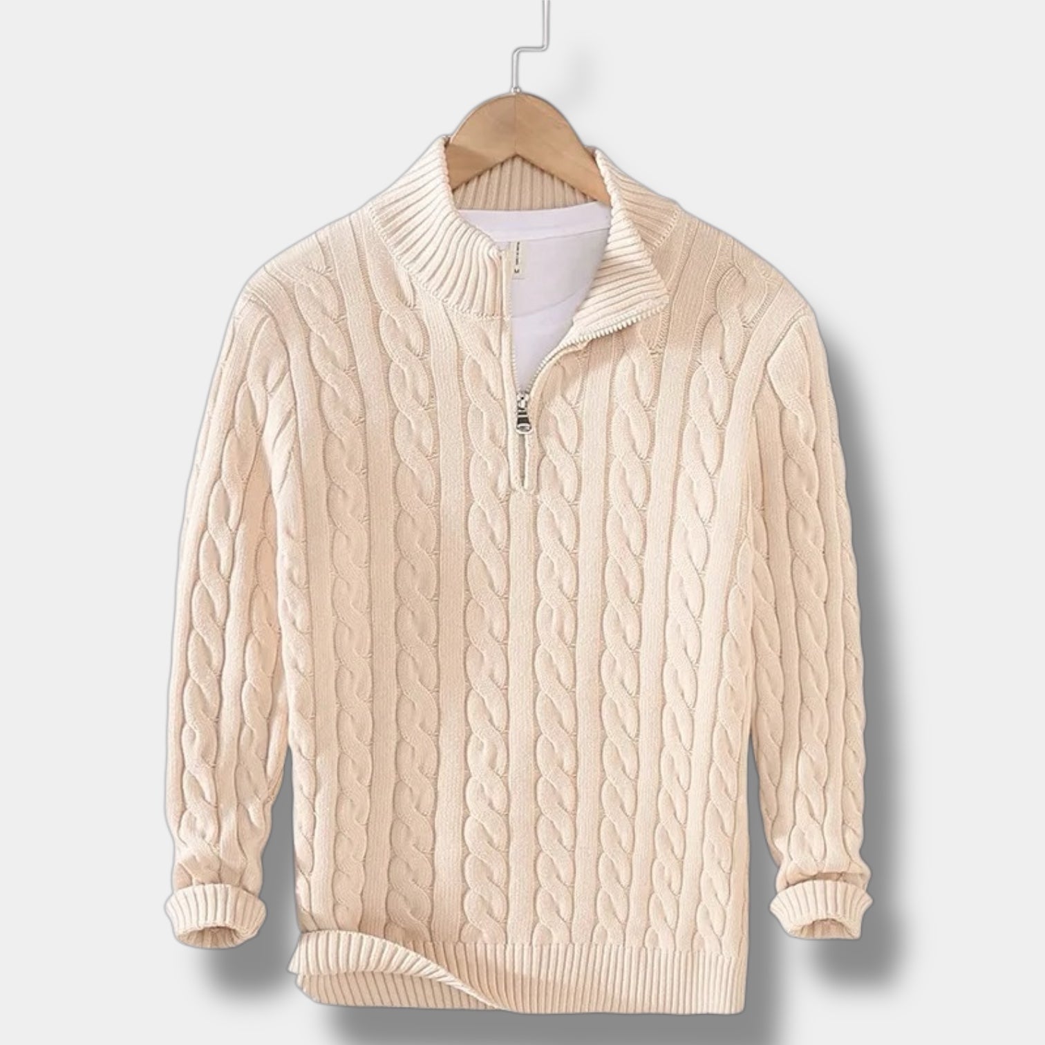 Men's Half Zip Sweater – Jacquard Knit Winter Style