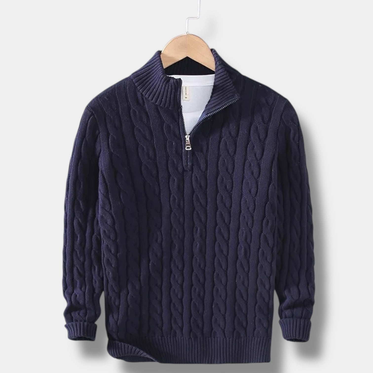 Men's Half Zip Sweater – Jacquard Knit Winter Style