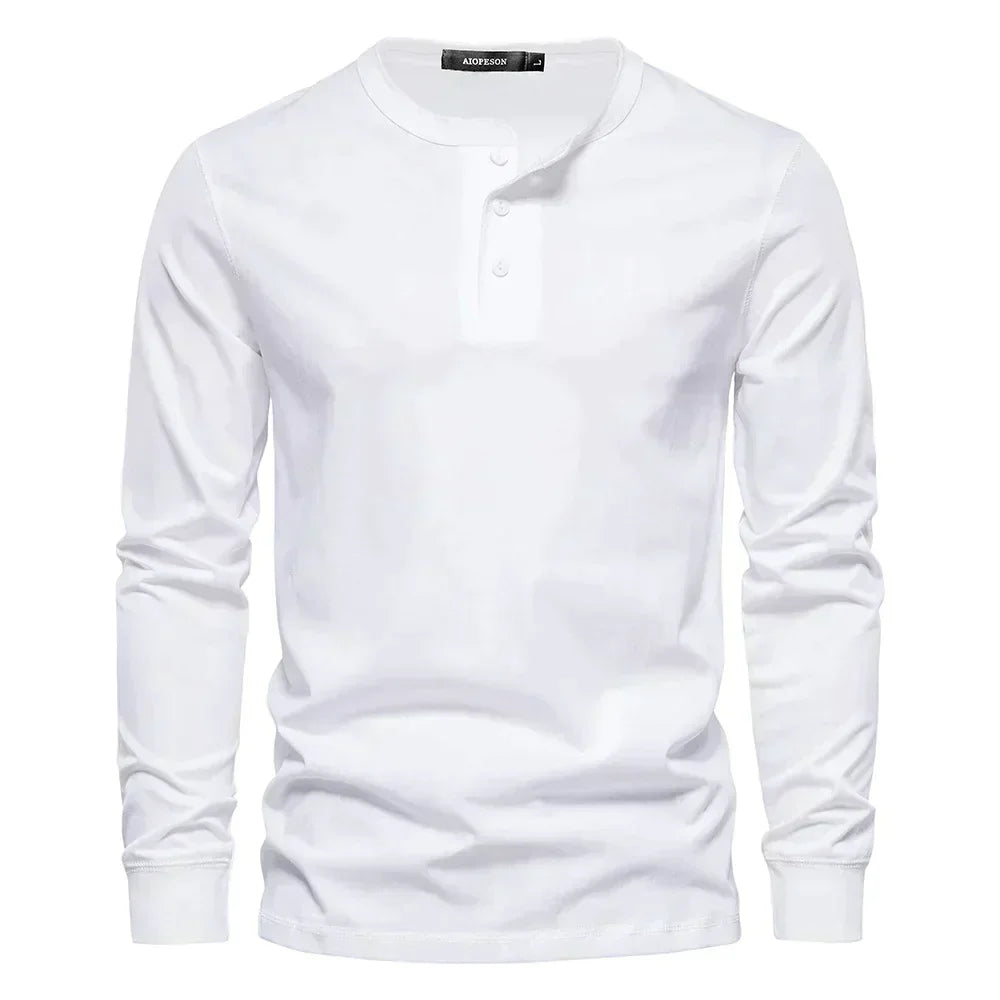 Men's Henley T-Shirt – Long Sleeve Casual Fit