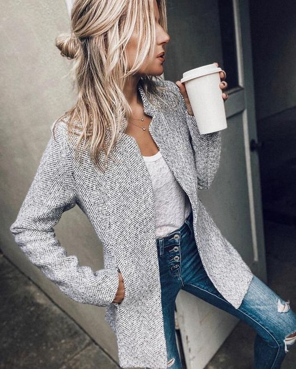Women's Wool Long Blazer Vest