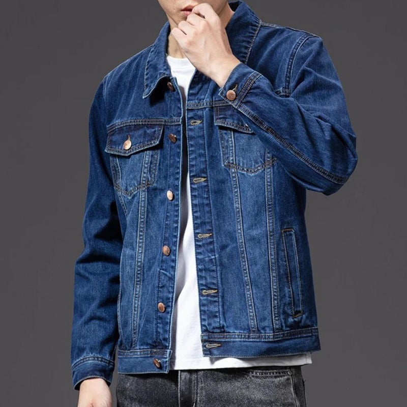 Men's Denim Jacket with Button Front