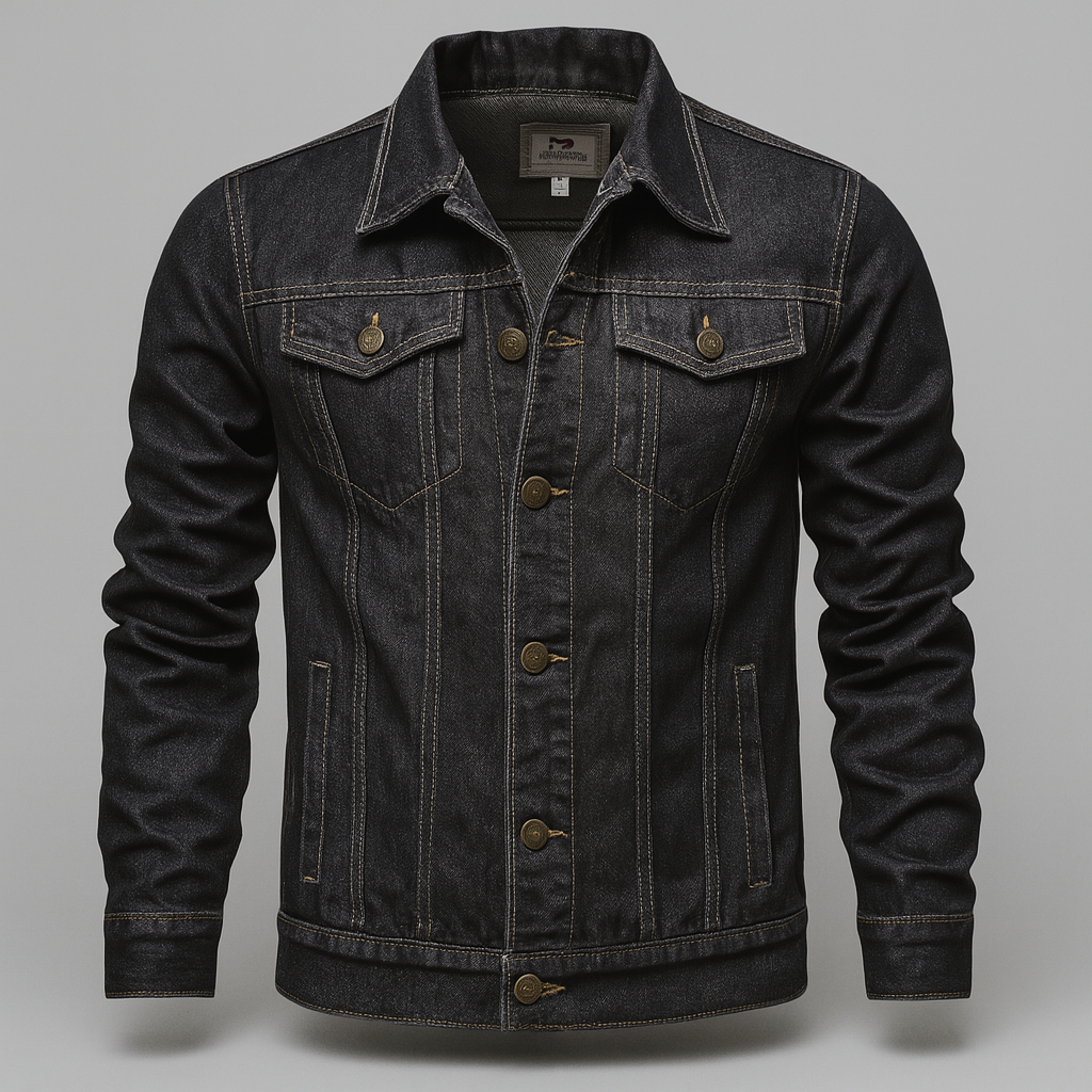 Men's Classic Denim Trucker Jacket for Casual Layering