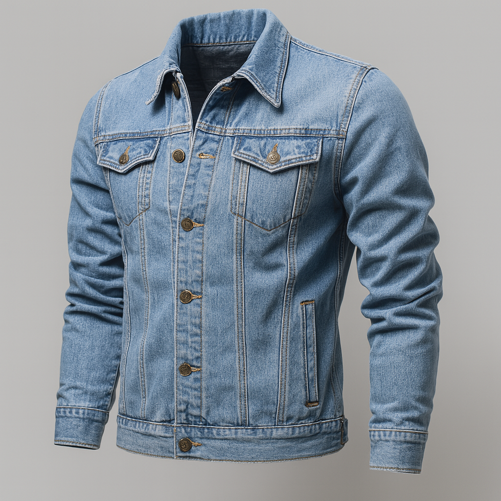 Men's Classic Denim Trucker Jacket for Casual Layering