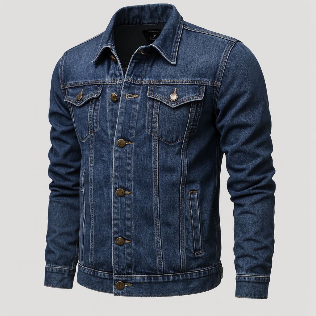 Men's Classic Denim Trucker Jacket for Casual Layering