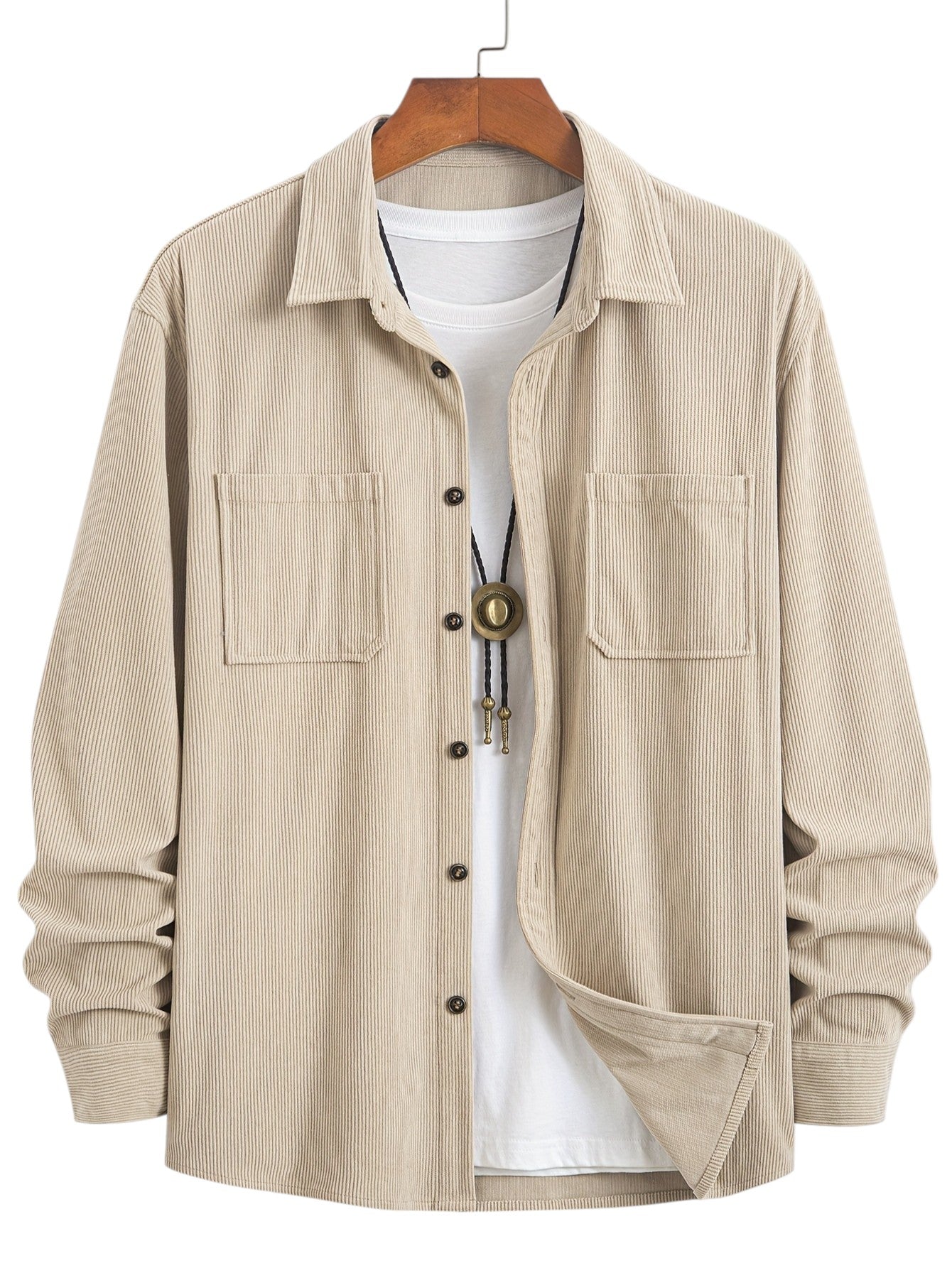 Men's Corduroy Effect Denim Shirt