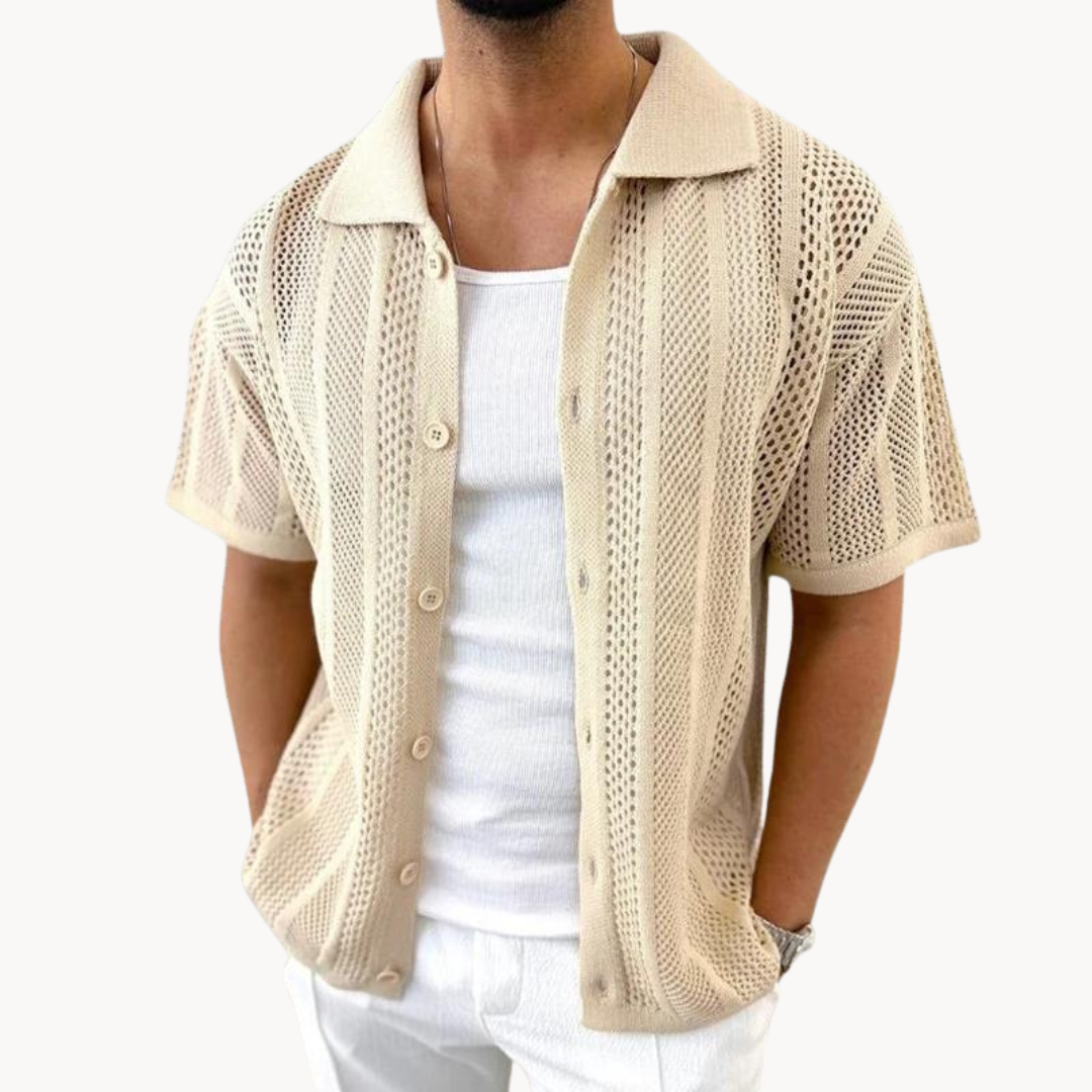 Men's Crochet Short Sleeve Shirt