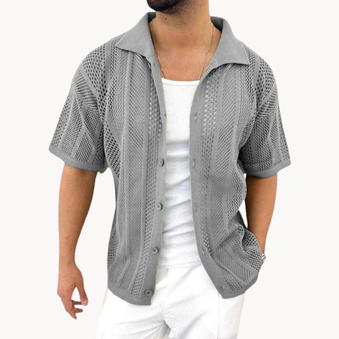 Men's Crochet Short Sleeve Shirt