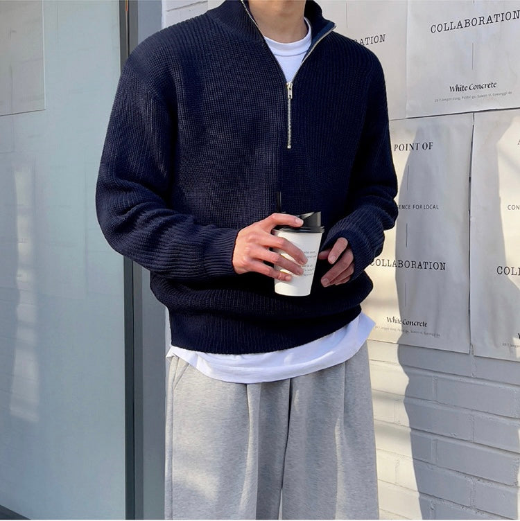 Men's Half Zip Sweater – Versatile Knit Pullover