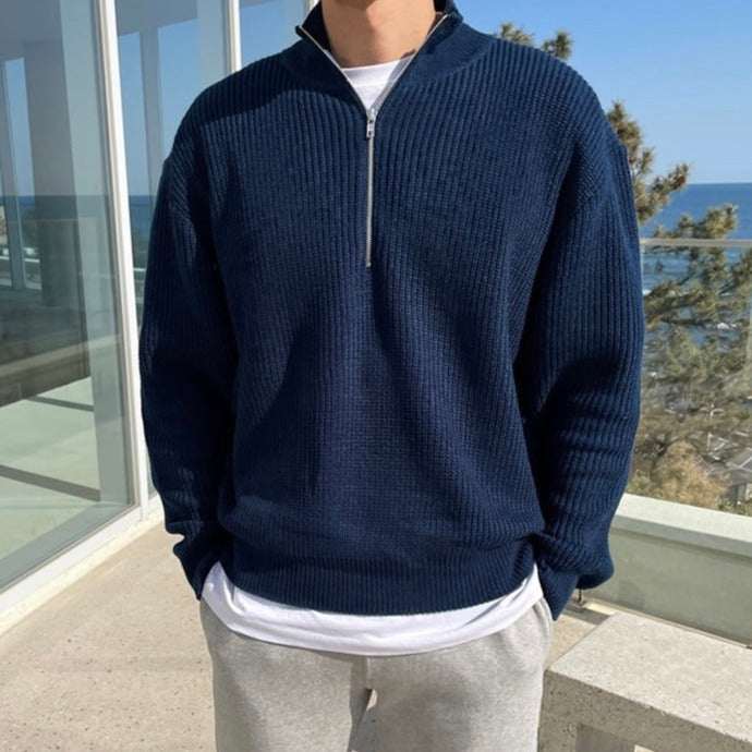 Men's Half Zip Sweater – Versatile Knit Pullover