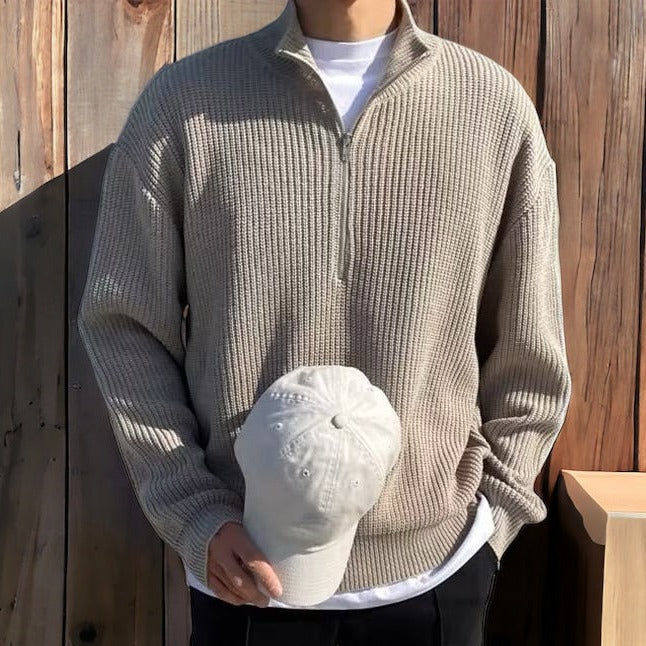 Men's Half Zip Sweater – Versatile Knit Pullover