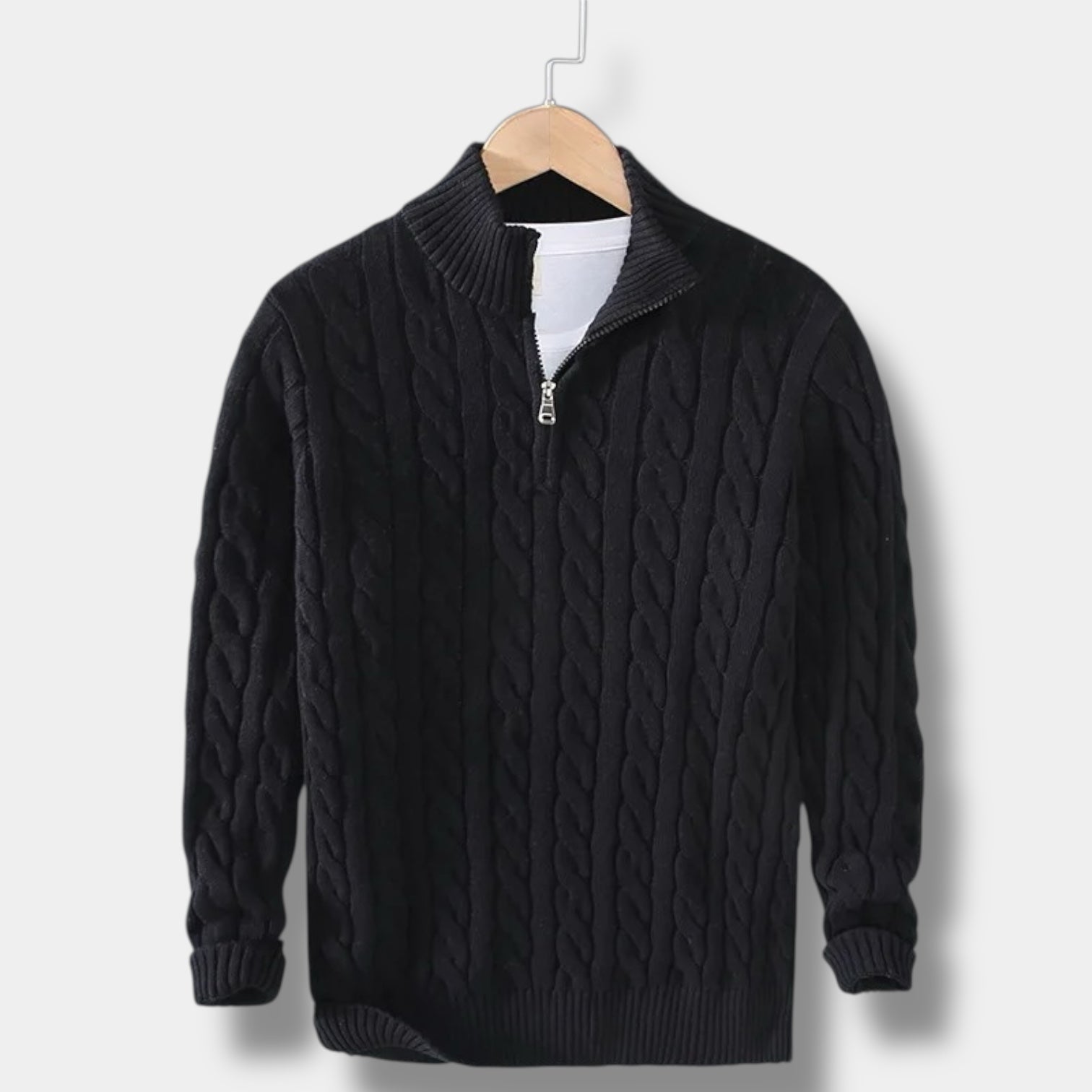 Men's Half Zip Sweater – Jacquard Knit Winter Style