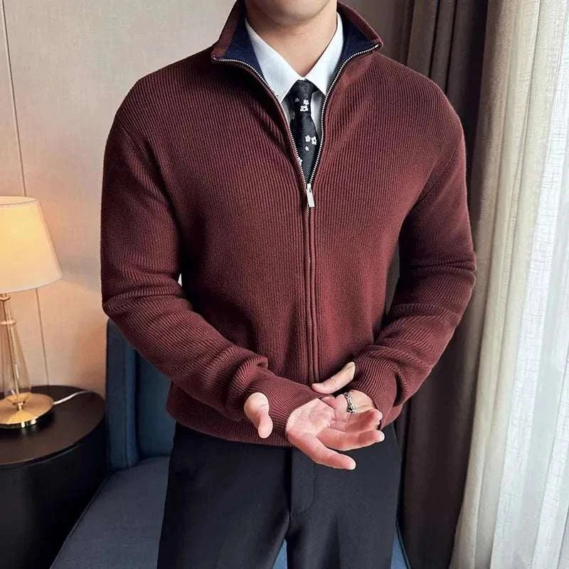 Men's Knitted Zipper Sweater