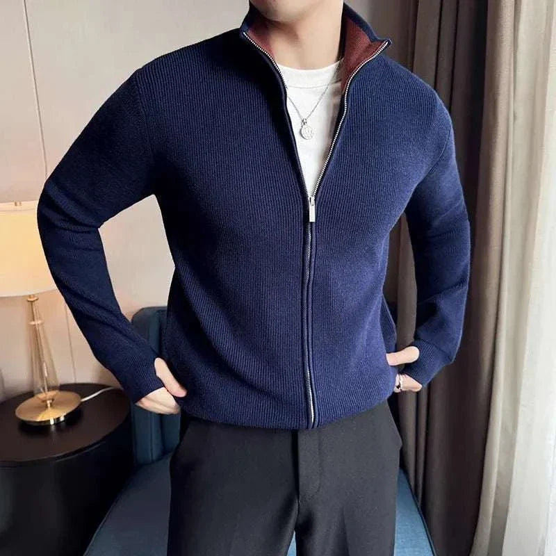 Men's Knitted Zipper Sweater