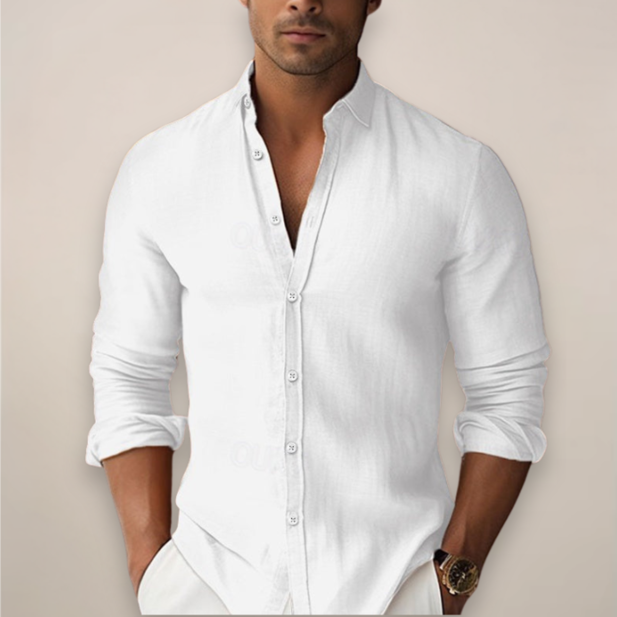 Men's Linen Blend Shirt – Casual Fit