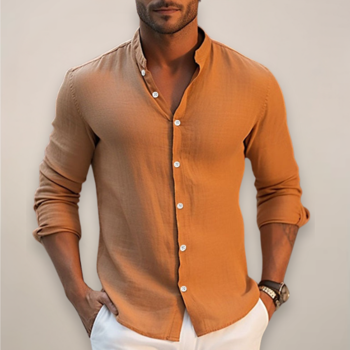 Men's Linen Blend Shirt – Casual Fit