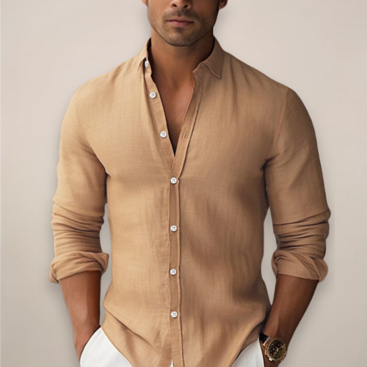 Men's Linen Blend Shirt – Casual Fit