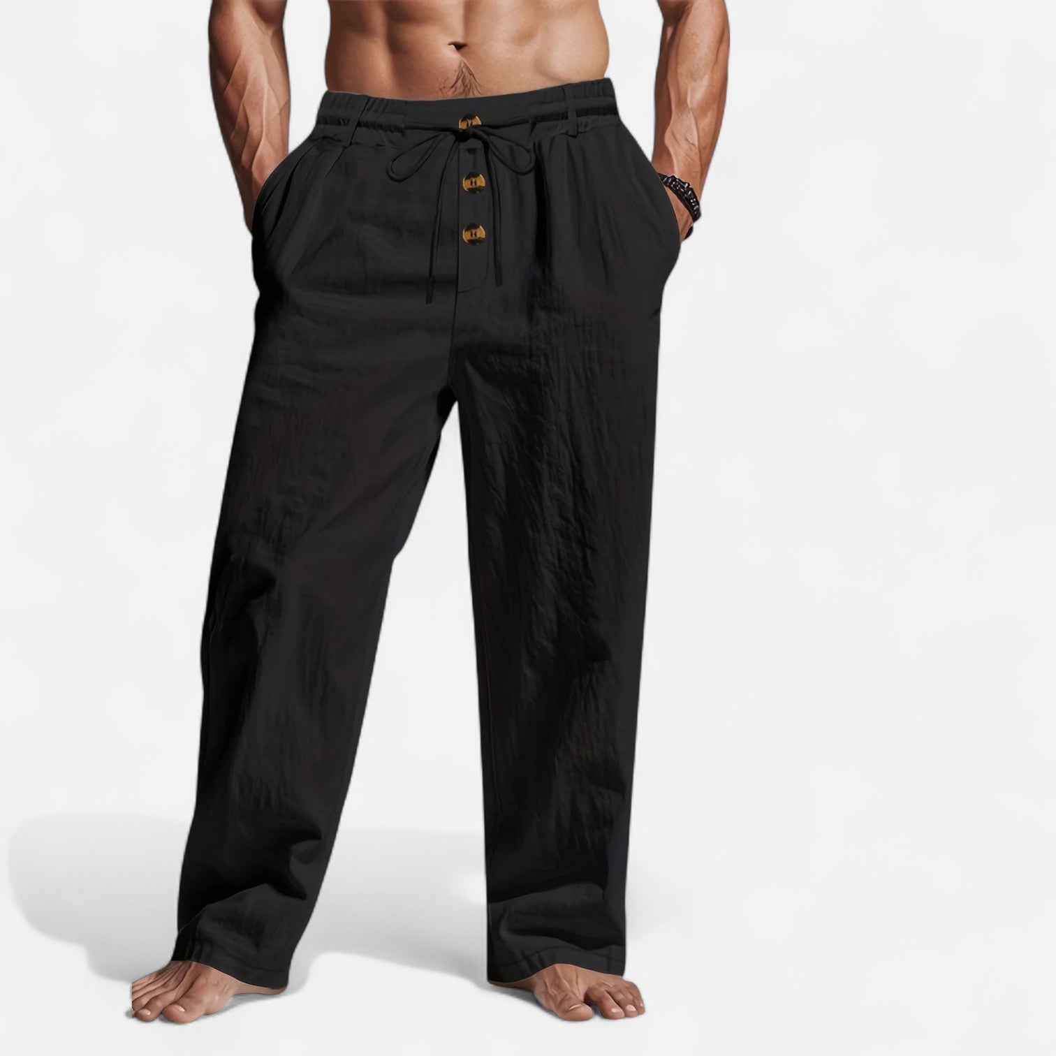 Men's Linen Drawstring Trousers – Summer Comfort Fit