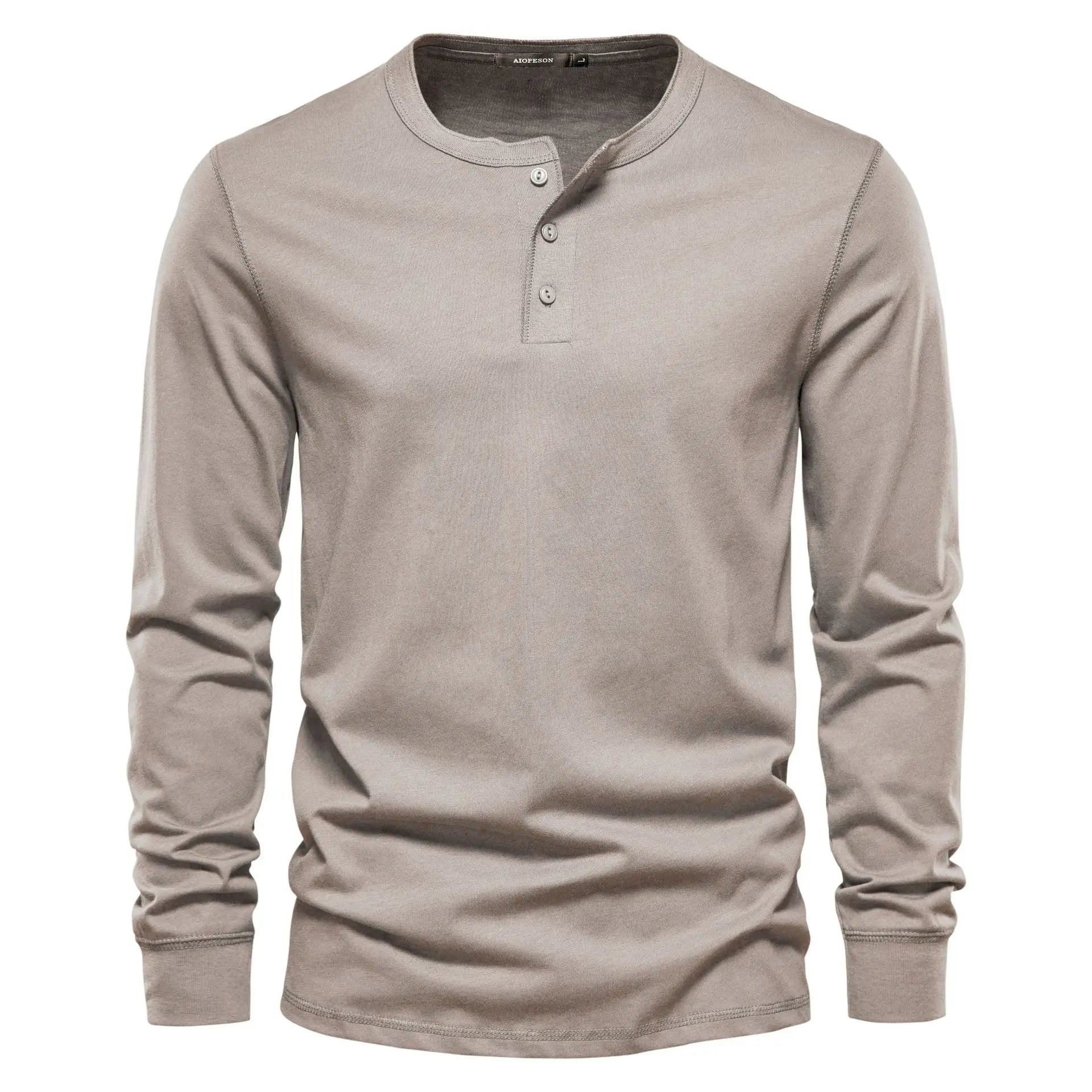 Men's Henley T-Shirt – Long Sleeve Casual Fit
