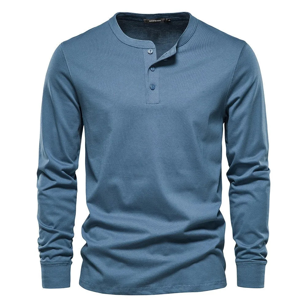 Men's Henley T-Shirt – Long Sleeve Casual Fit