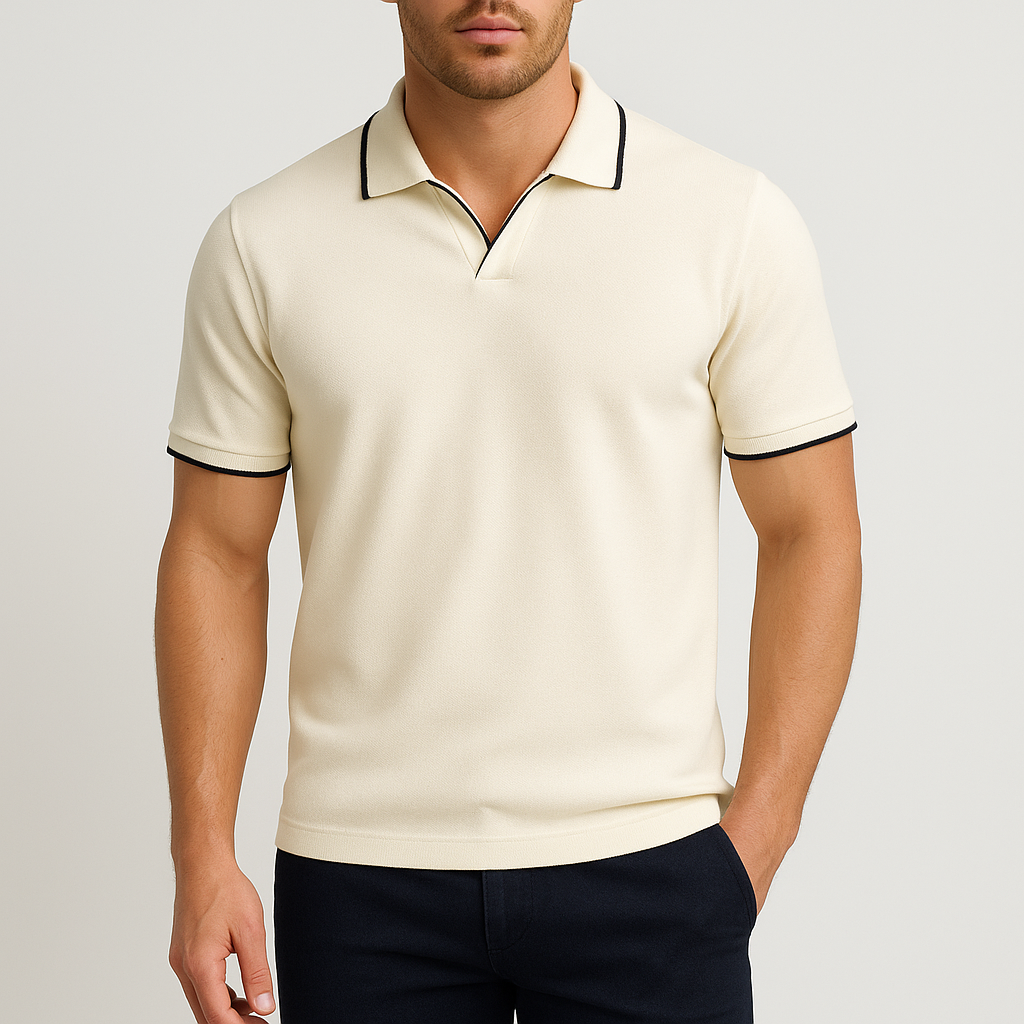 Men's Contrast Polo Shirt – Smart Casual Summer Style