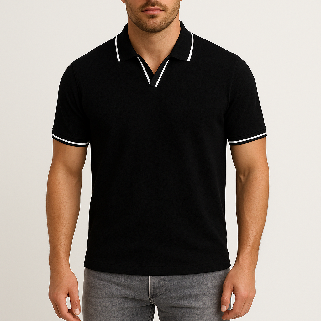 Men's Contrast Polo Shirt – Smart Casual Summer Style