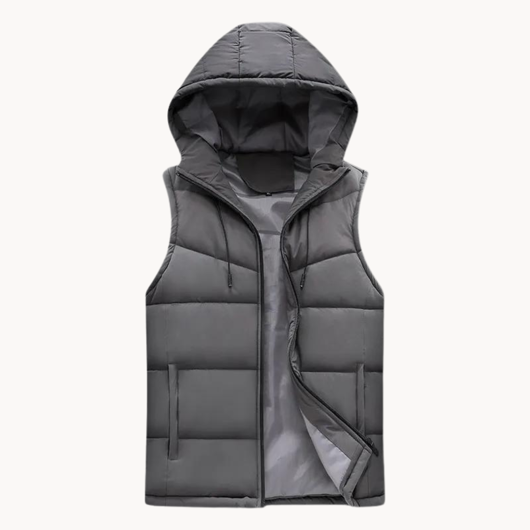Men's Hooded Bodywarmer for Layering and Warmth