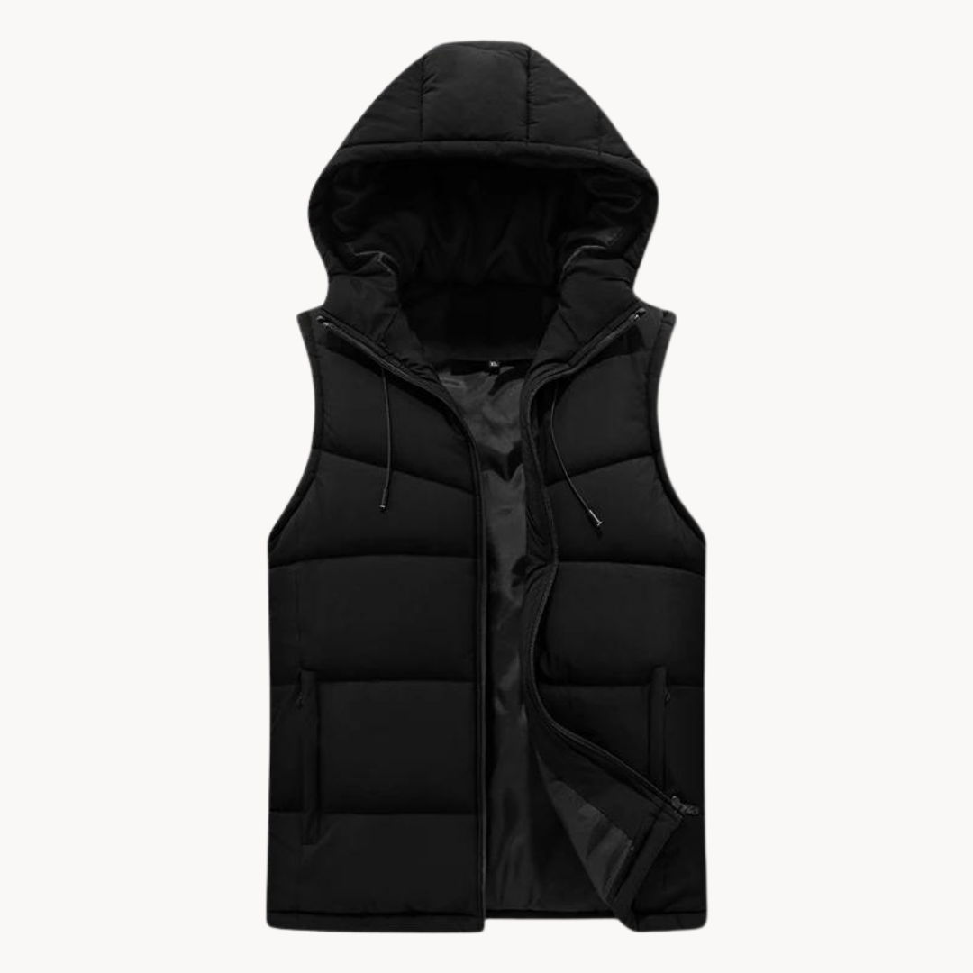 Men's Hooded Bodywarmer for Layering and Warmth