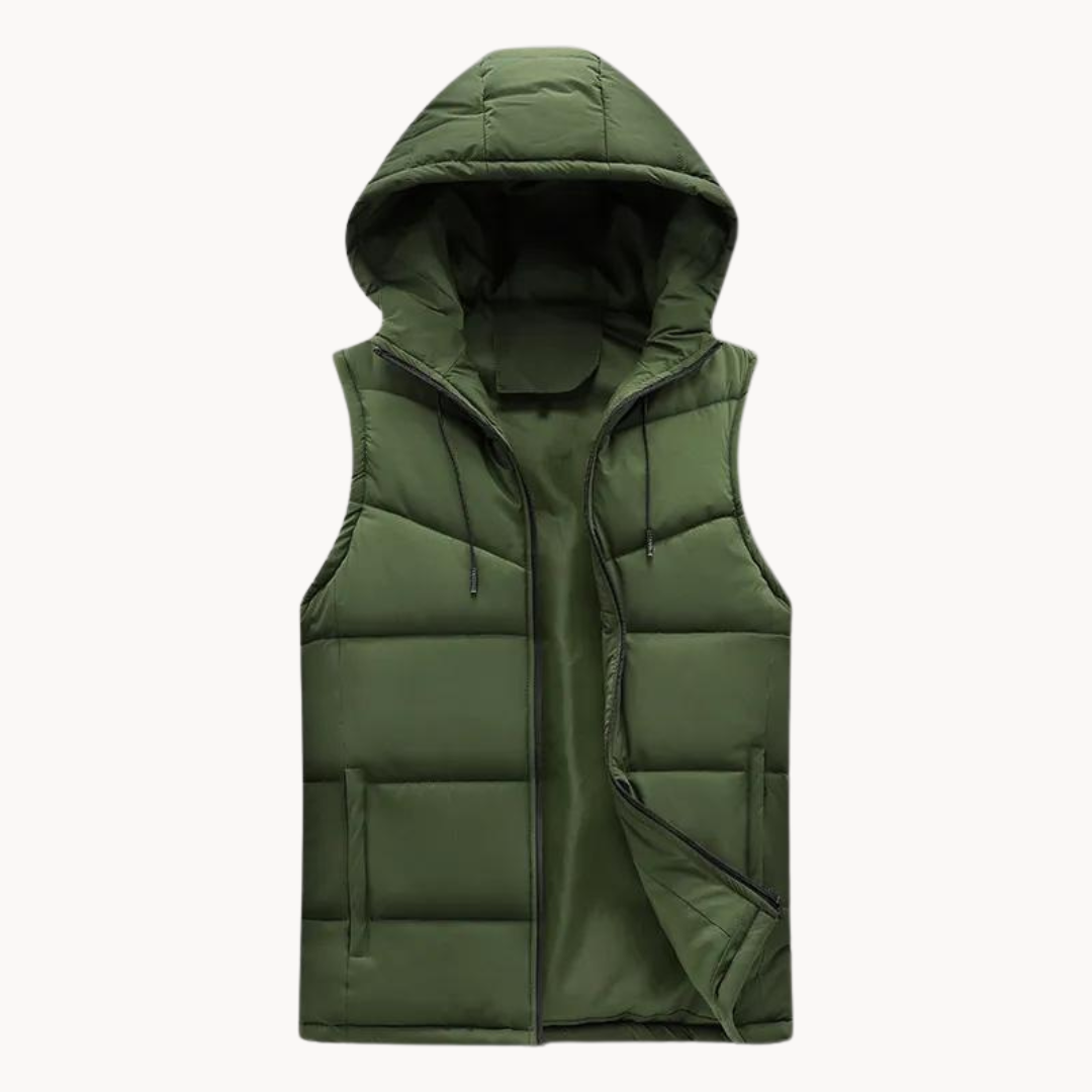 Men's Hooded Bodywarmer for Layering and Warmth