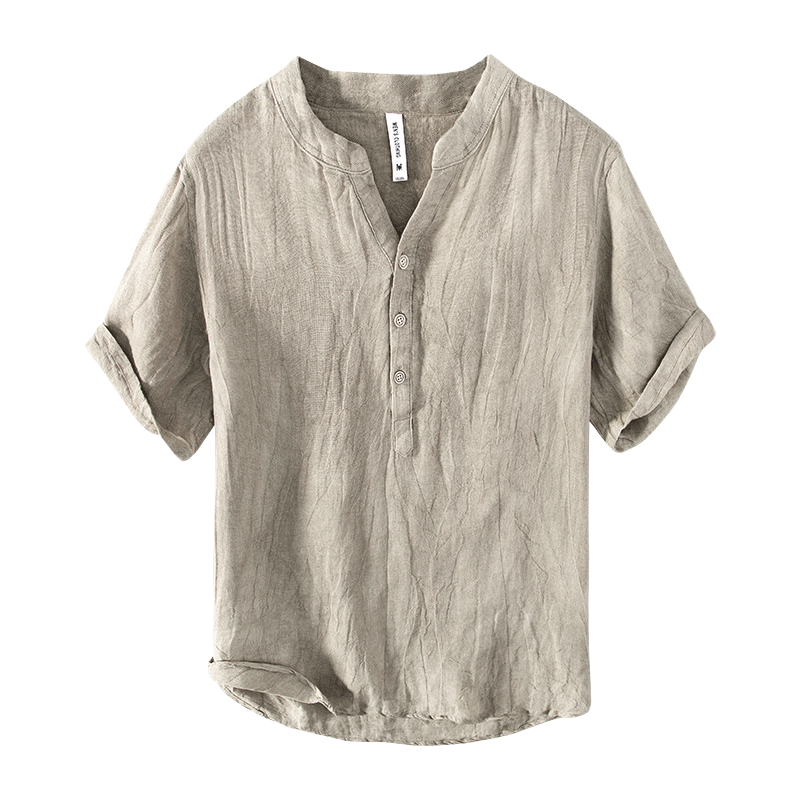 Men's Linen Shirt Short Sleeve – Lightweight Summer Casual