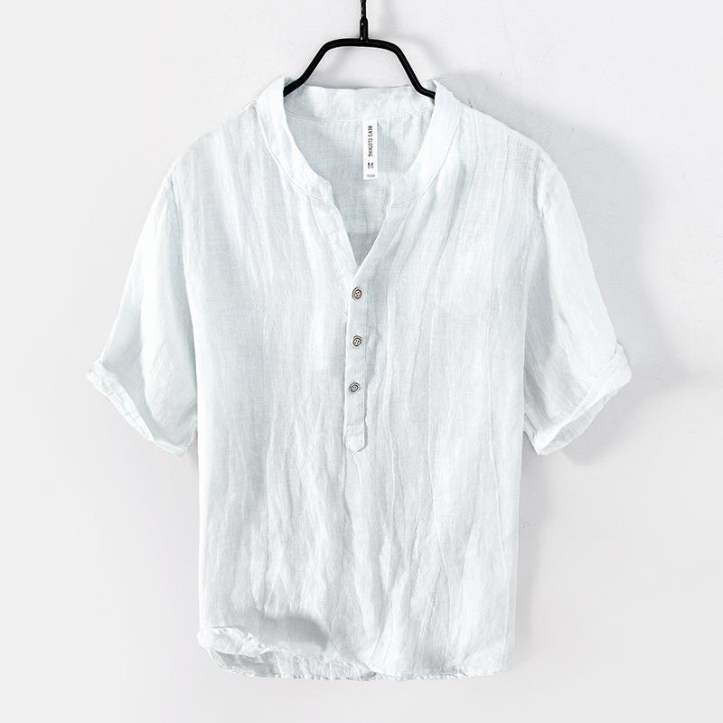 Men's Linen Shirt Short Sleeve – Lightweight Summer Casual